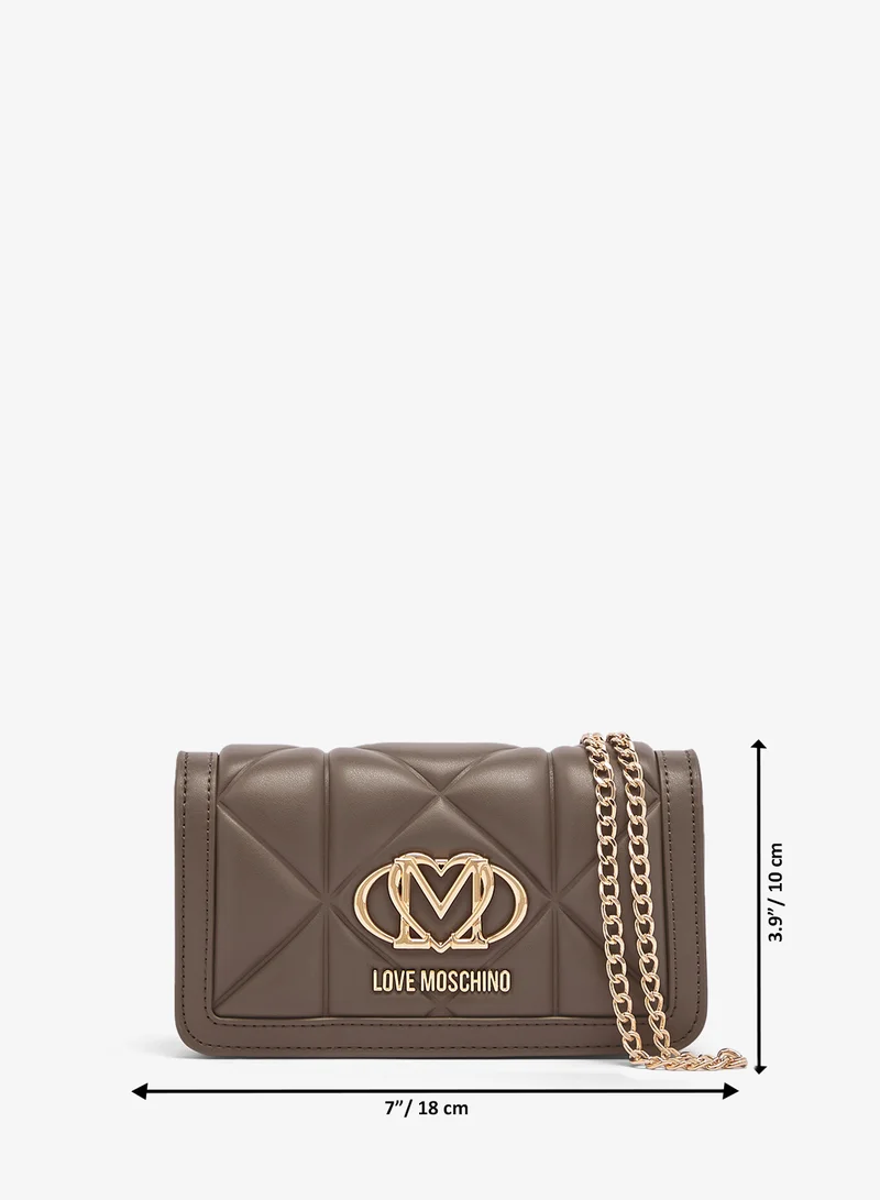 Love Moschino Embossed Q PU Crossbody Bag